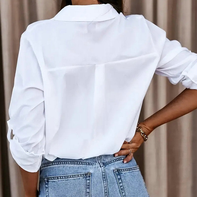 New European and American women's shirts, small V-neck irregular shirts, large size mid-length half-sleeved shirts, commuter style