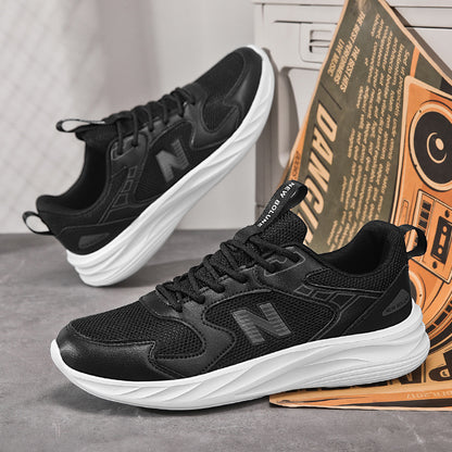 Primavera e outono New Balance Cool Run, Sapatos Masculinos Respiráveis de verão, Ténis de Sola Macia de Malha Simples, Casais, Sapatos de Corrida Versáteis