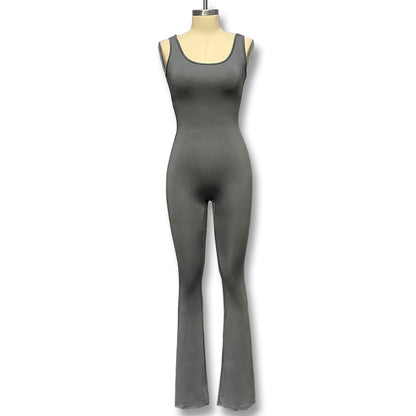 2023 cross-border foreign trade fashion tight yoga jumpsuit casual seamless hollow sports style thin jumpsuit women