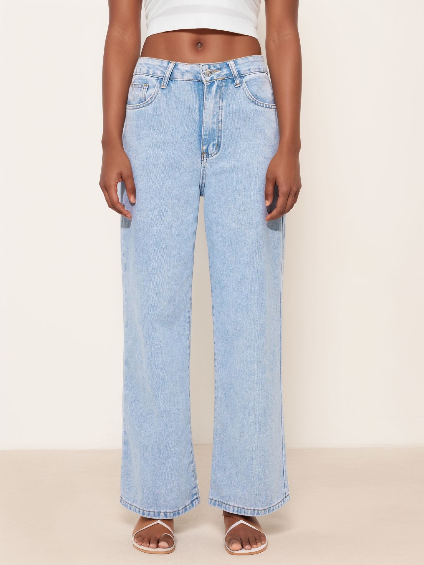 SPOT HONG KONG STYLE JEANS CROSS-BORDER EUROPEAN AND AMERICAN WOMEN'S INS STRAIGHT LEG LOOSE HIGH-WAISTED DENIM PANTS WOMEN JEANS
