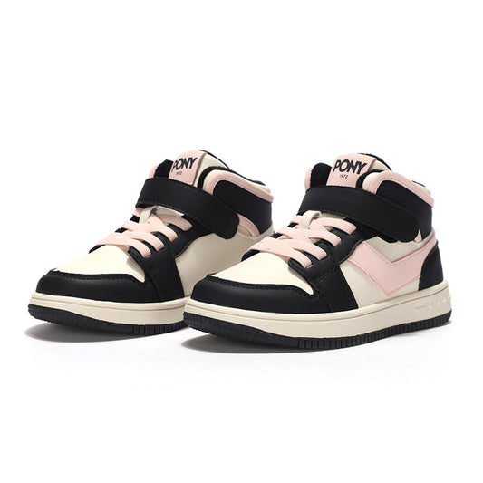 Pony Pony Boys and Girls' Shoes 2025 Spring New Big Children's Medium and High Top Athleisure Board Shoes 234K1CW51PK