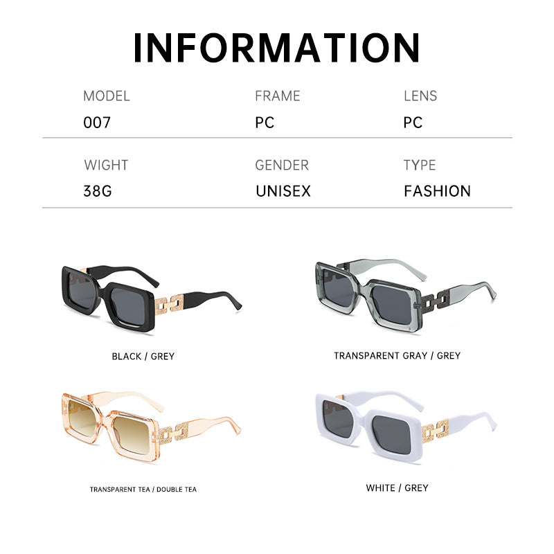 Fashionable small-frame sunglasses for women, 2025 new European and American style square frame high-end street style sunglasses for outings and driving