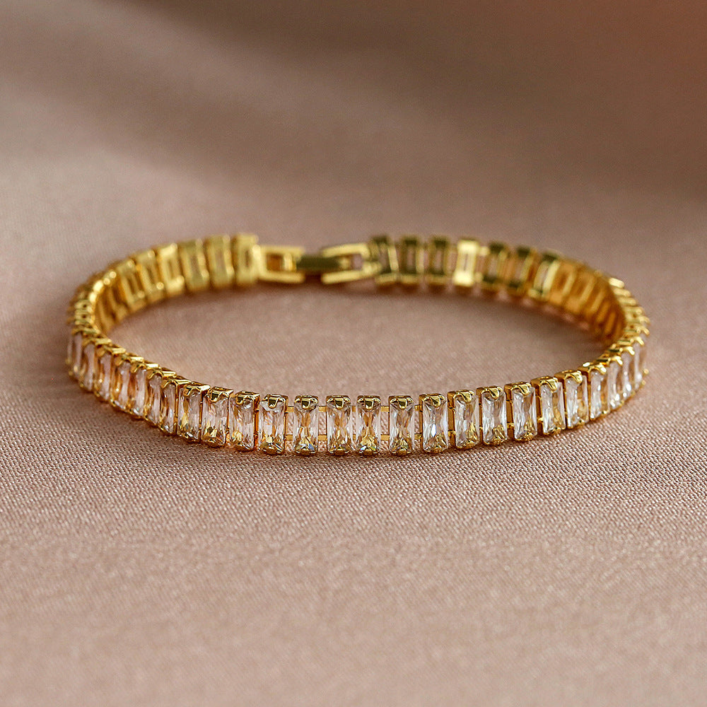 Cross-border supply micro-set zircon full diamond American-style bracelet, hip-hop men's and women's trendy bracelets, Tennis bracelets