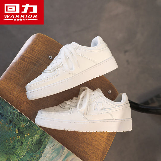 Pullback solid color minimalist versatile platform white shoes neutral lace-up shoes for men and women with the same style of high-end love shoes
