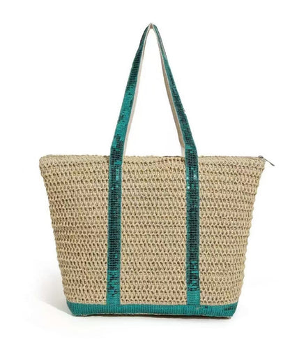 Bag women's bag 2025 new beach bag straw bag large capacity resort style commuter shoulder woven tote bag batch