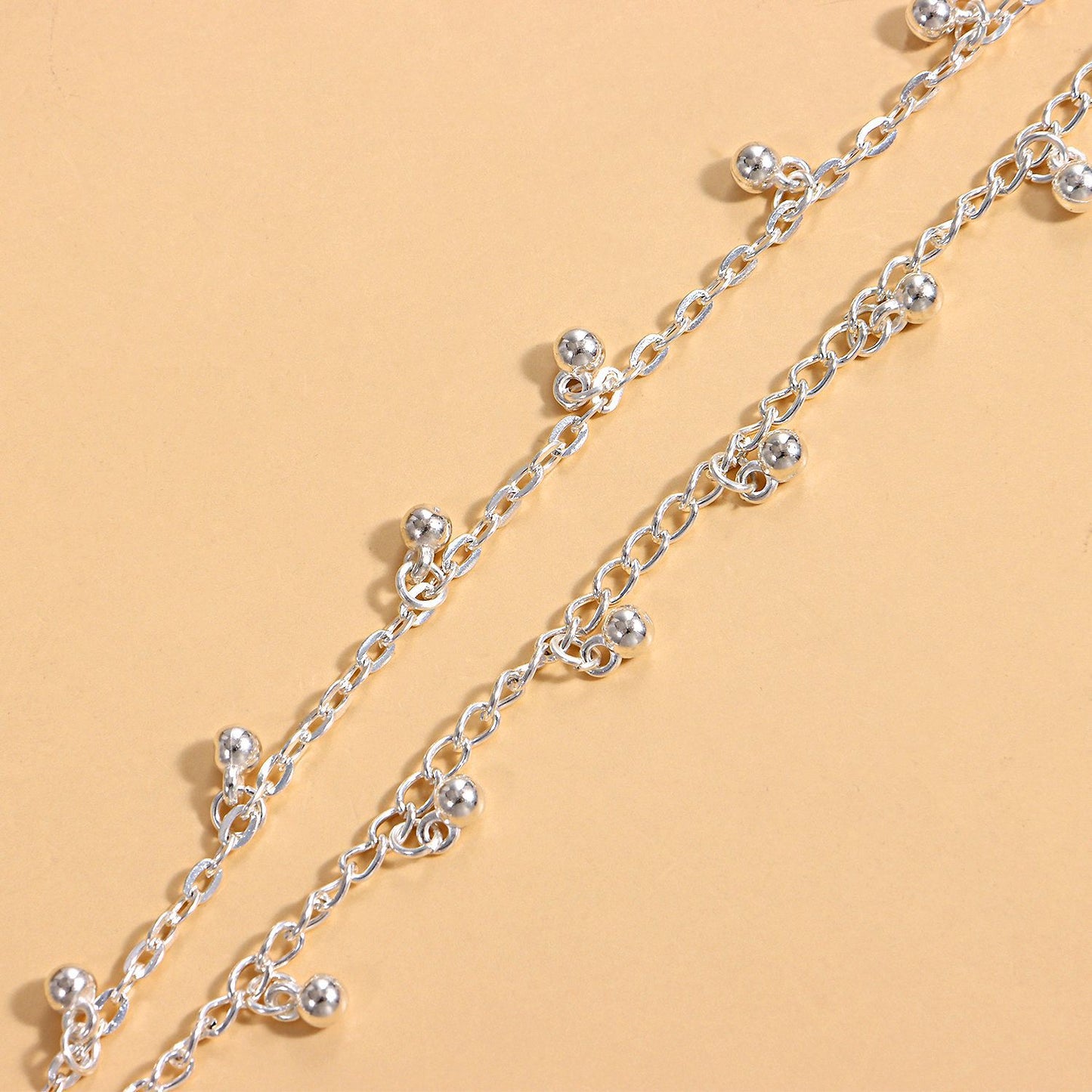 European and American cross-border jewelry, dance, yoga, double tassels, drop anklets, women, personality, fashion, trend, beach foot ornaments