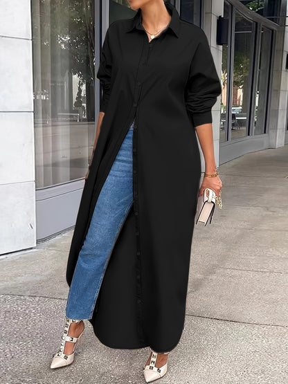 2024 European and American cross-border autumn and winter new fashionable casual solid color caftan jacket is elegant and slim