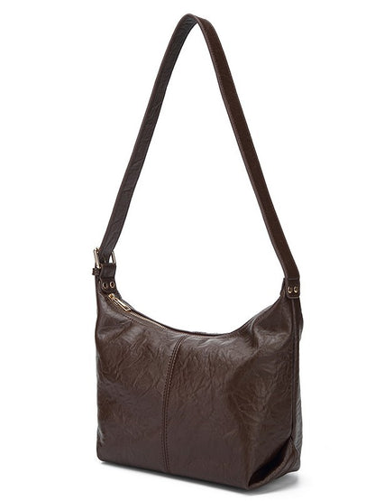 Bolsa de senhora 2025 nova tendência retro em pele macia, modelo dumpling, bolsa tote texturizada, bolsa de ombro a tiracolo.