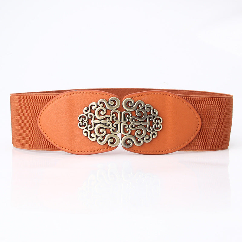 Wide belt women's elastic decoration with dress simple and versatile fashion waist closure women's belt manufacturer wholesale