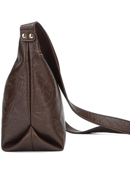 Bolsa de senhora 2025 nova tendência retro em pele macia, modelo dumpling, bolsa tote texturizada, bolsa de ombro a tiracolo.