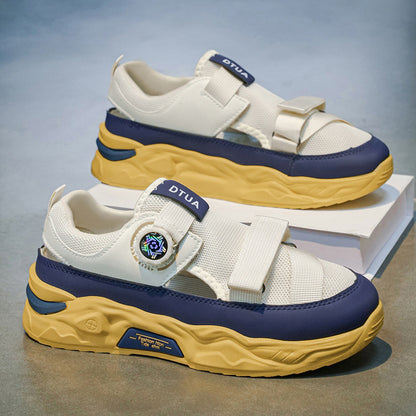 Men's Light Luxury Sandals, 2026 Summer High Appearance Breathable Clog Shoes, Trendy Men's Outerwear Sports Beach Spin Button Shoes