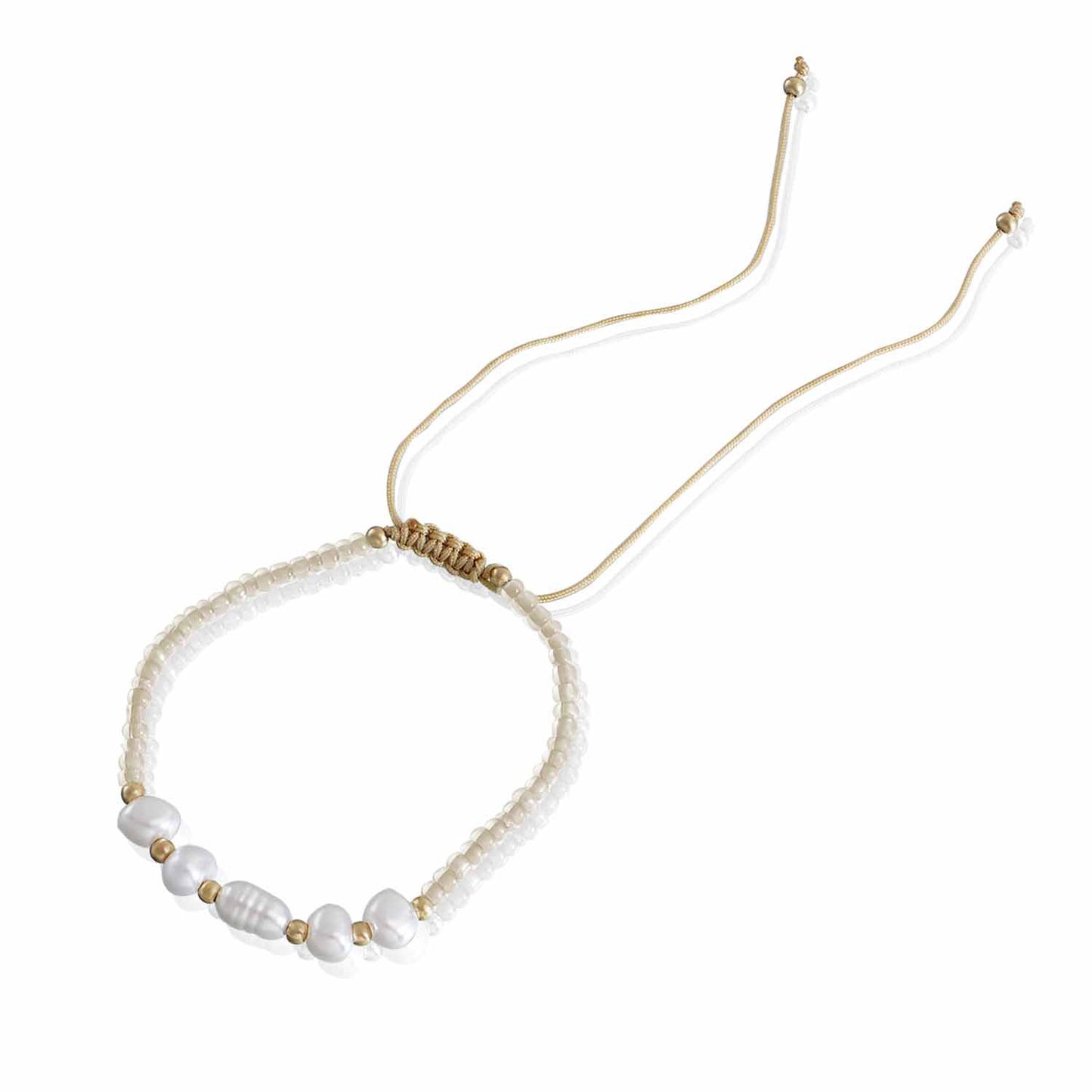 European and American cross-border jewelry ins adjustable special-shaped imitation pearl transparent rice bead color bracelet women's colorful rope wholesale