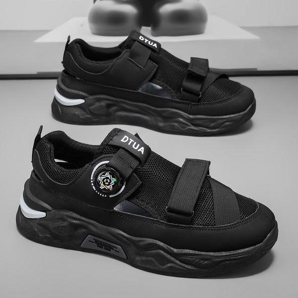 Men's Light Luxury Sandals, 2026 Summer High Appearance Breathable Clog Shoes, Trendy Men's Outerwear Sports Beach Spin Button Shoes