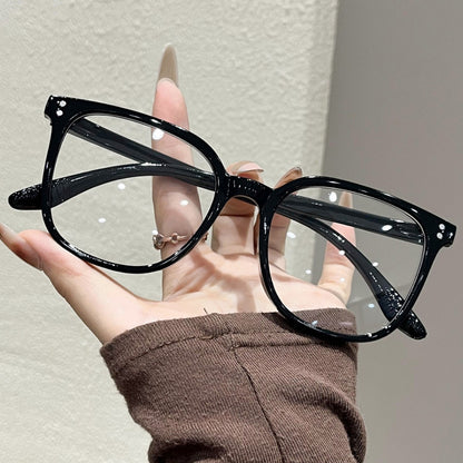 Mi Ding square frame glasses for women, cross-border bare face black frame blue light blocking glasses, student fashion versatile decorative frames