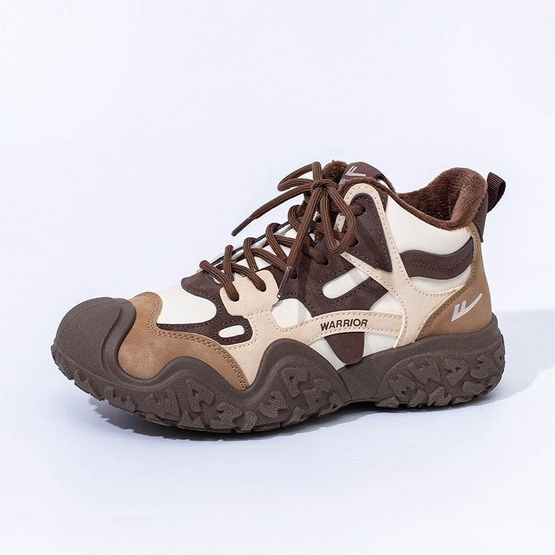 Pull-back strawberry pink mesh breathable sneakers outdoor hiking casual daddy shoes cute and lightweight Japanese big-toe shoes