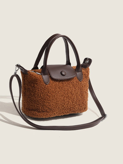 Cross-border women's bag 2025 new autumn and winter woolen texture large-capacity dumpling bag one-shoulder crossbody bag factory direct sales