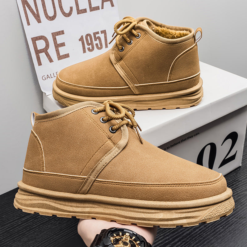 Men's Shoes 2025 Autumn/Winter New Men's Outdoor Casual Sports Shoes, Outdoor Fleece-Lined Warm Men's Trendy Thickened Shoes