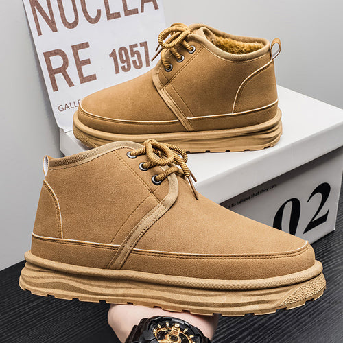 Men's Shoes 2025 Autumn/Winter New Men's Outdoor Casual Sports Shoes, Outdoor Fleece-Lined Warm Men's Trendy Thickened Shoes