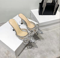 Silver slippers 8.5cm