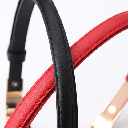 Adjustable belt fashion decorative coat dress fashionable dark leather small belt women's sweater belt in stock