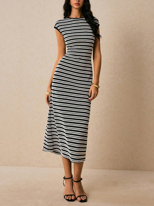 Women's Striped Midi Dress