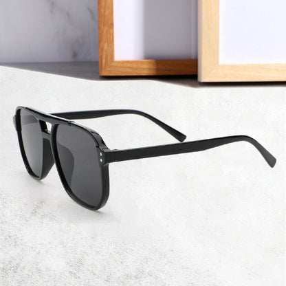 New cross-border double beam aviator sunglasses European and American same men's driving sunglasses high-end trend women's sunglasses