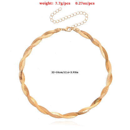 European and American cross-border jewelry trend double-layer winding snake bone necklace necklace women's fairy style niche design necklace