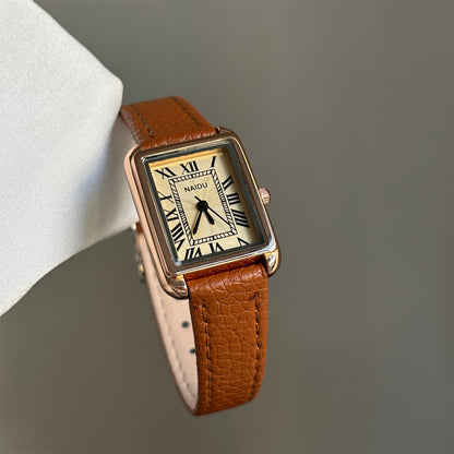 Classic square Roman scale simple ins style junior high and high school students exquisite casual personality quartz manufacturer wholesale