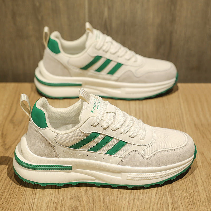 Sapatos masculinos 2025 nova malha respirável outono e inverno waffle de sola macia forrest forrest ténis versáteis masculinos topo de gama