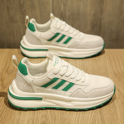 Sapatos masculinos 2025 nova malha respirável outono e inverno waffle de sola macia forrest forrest ténis versáteis masculinos topo de gama