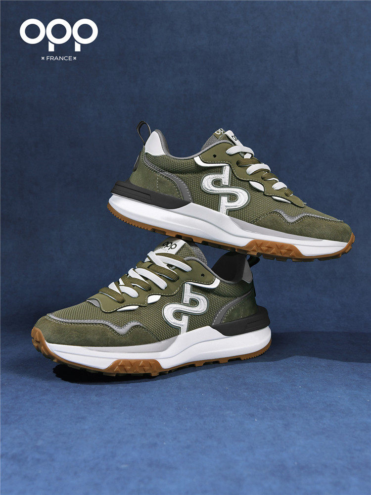 OPP men's shoes, spring outdoor sports and leisure running shoes, thick soles, versatile, high-end, niche fashion brand Forrest Gump shoes, men