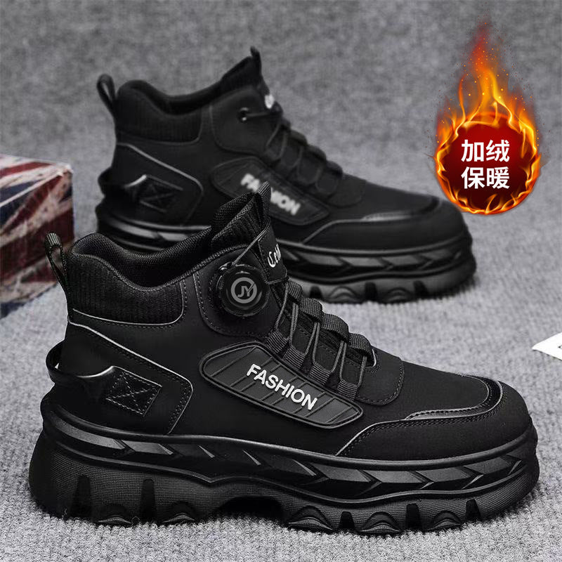 Martin boots men's shoes fall 2025 new high-top casual sports shoes thick soles increase height anti-slip outdoor workwear