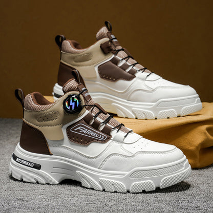 High-top men's shoes, 2026 spring casual sneakers, youth rotary soft-soled sports Martin boots, everyday casual men's shoes