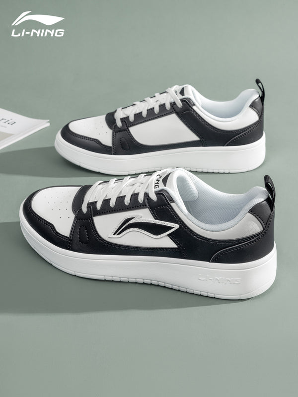 Li-Ning men's sneakers, new lightweight breathable casual shoes, low-top soft-soled sneakers, classic black and white panda shoes