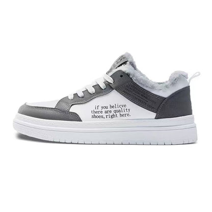 2025 Autumn/Winter New Fleece-Lined Sneakers, Youth Casual Fleece-Lined Thickened Trendy Versatile Student Sports Sneakers