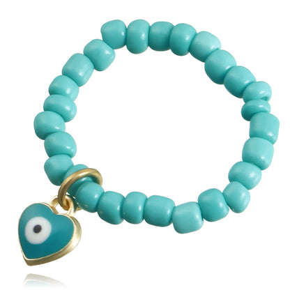 European and American cross-border jewelry, ins, beading, devil's eye ring, love moon, fun, fresh and sweet, ring hand ornament