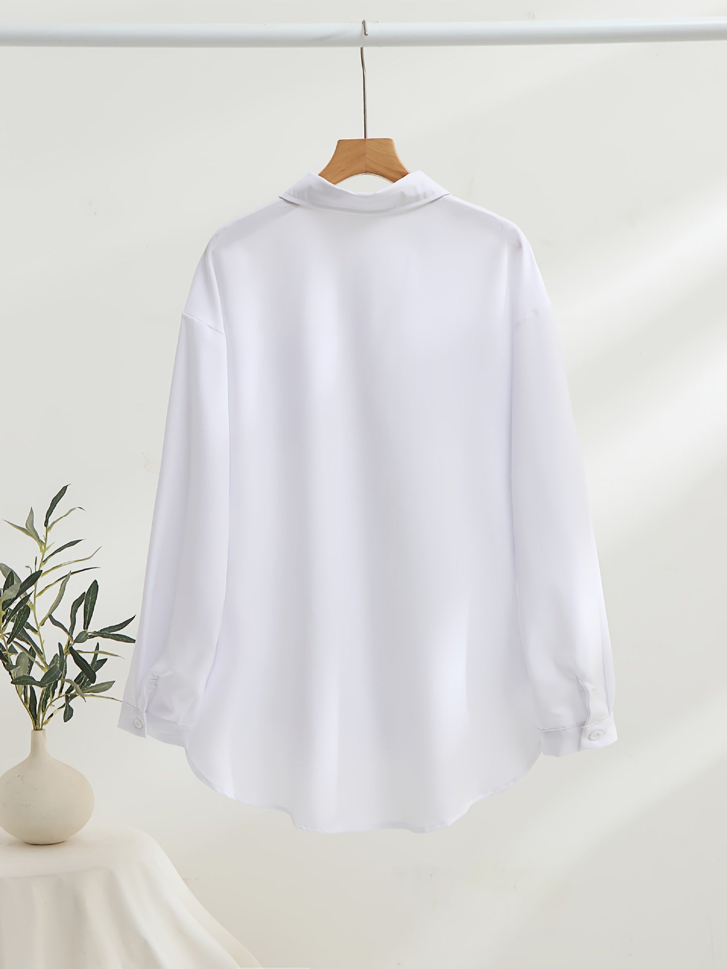 New 2026 European and American Women's Cross-border Western All-Season Versatile Pocket Loose Long Sleeve Turn-down Collar Shirt Top