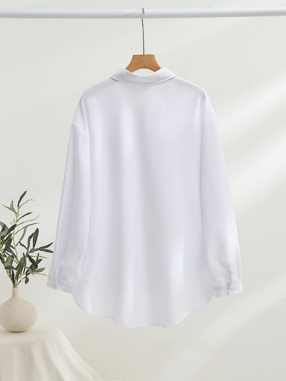 New 2026 European and American Women's Cross-border Western All-Season Versatile Pocket Long Sleeve Lapel-Collar Plus Size Shirt
