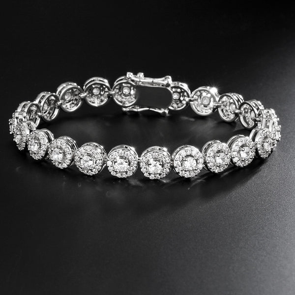 European and American cross-border high-end light luxury fully inlaid AAA zircon bracelet, niche vintage elegance, socialite and close friend hand accessory | Ciaura