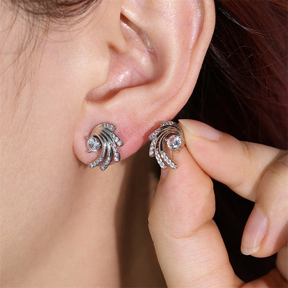 RAKOL versatile shaping earrings, fashionable cross-border hot-selling, personalized wing-shaped stud earrings, elegant and elegant for women