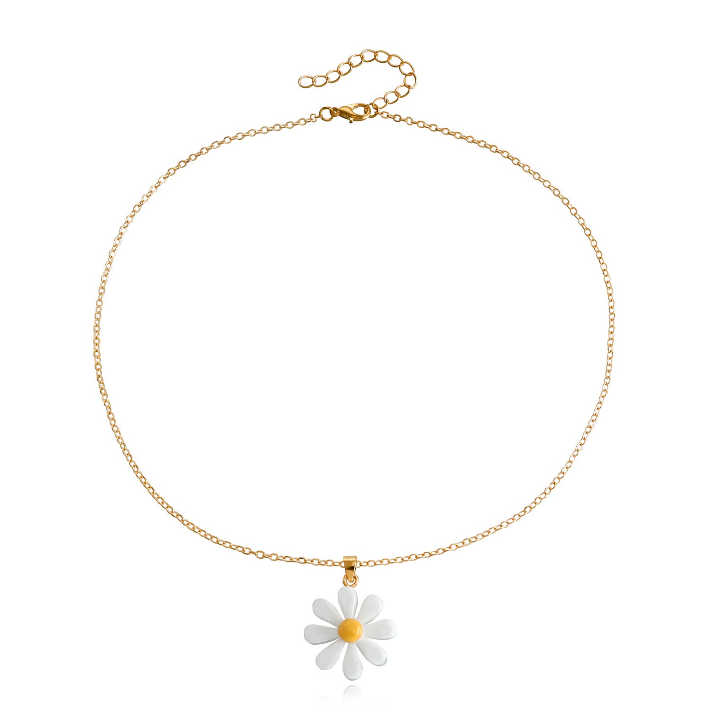 European and American cross-border jewelry Y2K simple small fresh petal pendant necklace female sweet flower tassel clavicle chain
