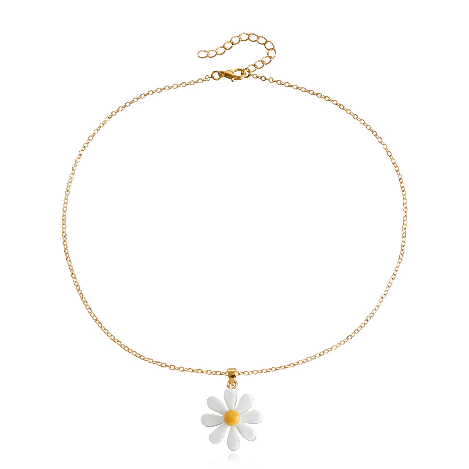 European and American cross-border jewelry Y2K simple small fresh petal pendant necklace female sweet flower tassel clavicle chain