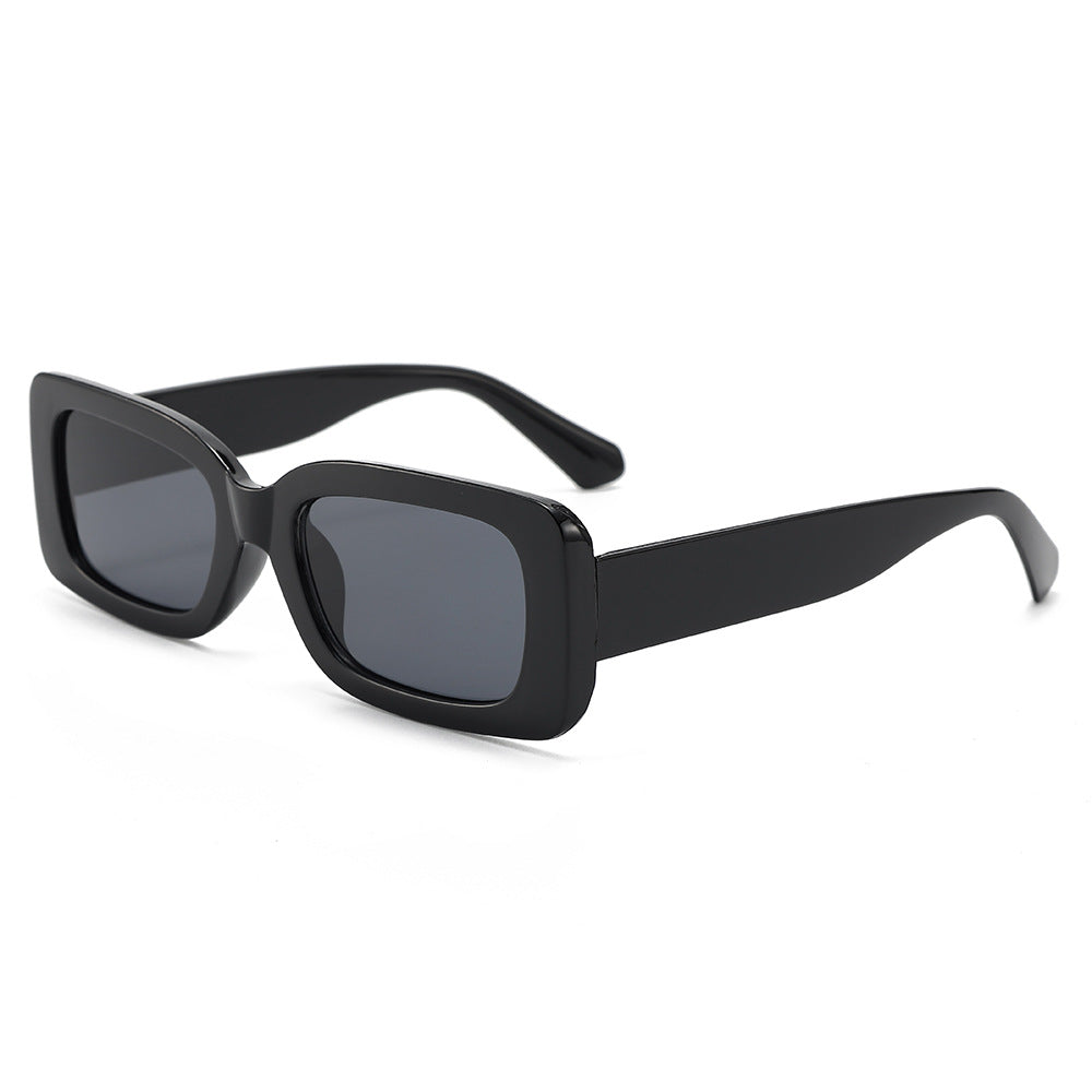 European and American small square frame sunglasses for men and women, new retro classic sunglasses, simple wide-leg sunglasses, UV protection