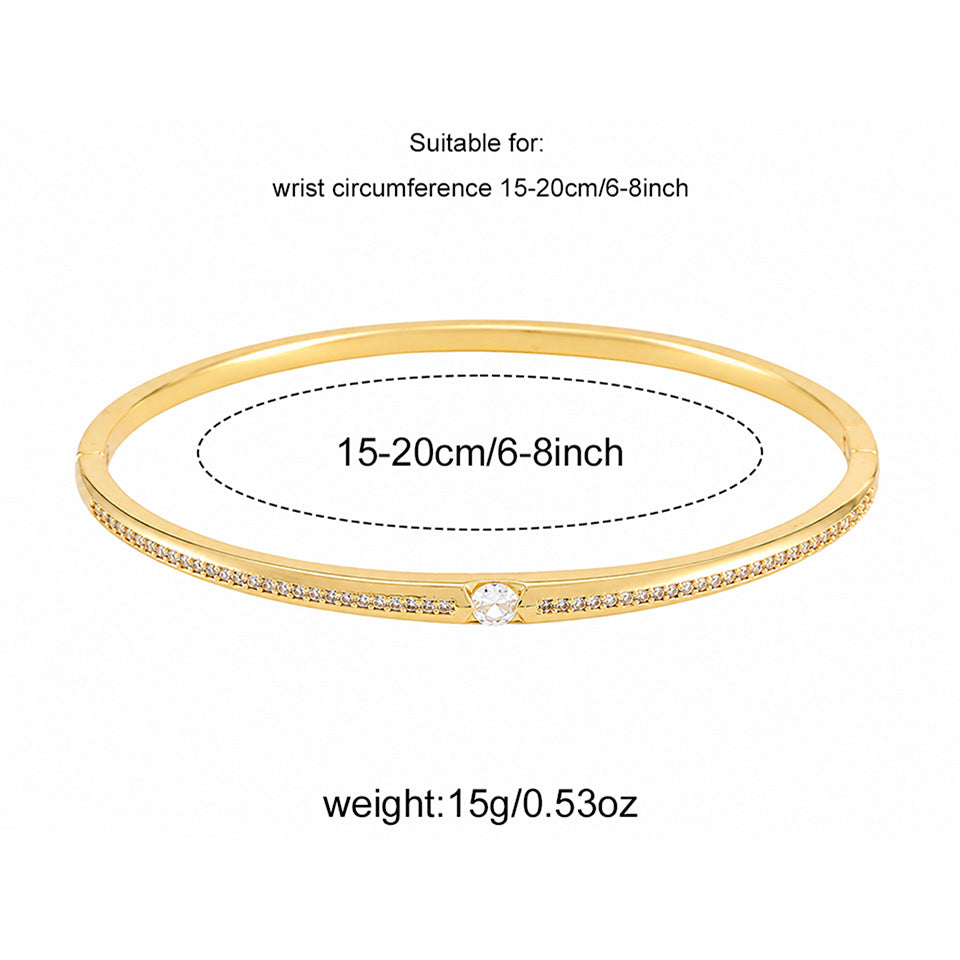 European and American cross-border copper gold-plated silver bracelets, single-row diamond thin bracelets, light luxury style daily accessories, temu hot-selling wholesale