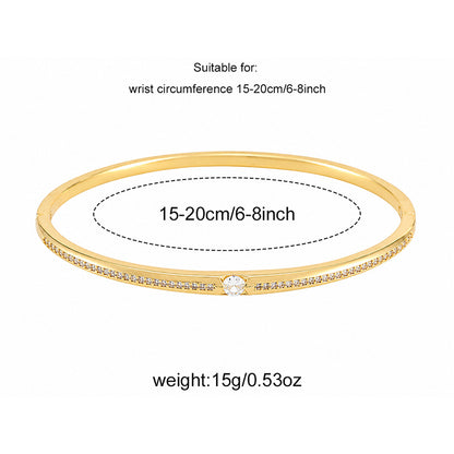 European and American cross-border copper gold-plated silver bracelets, single-row diamond thin bracelets, light luxury style daily accessories, temu hot-selling wholesale