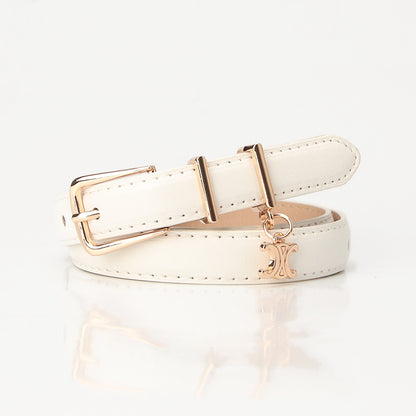 New Light Luxury Pendant Double C Women's Belt Embellished Jeans Trouser Belt Summer Versatile Alloy Buckle Belt