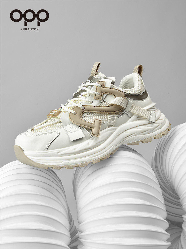 OPP men's shoes spring thick sole heightening, outdoor sports running leisure, versatile niche trendy brand ruffian, handsome daddy shoe men