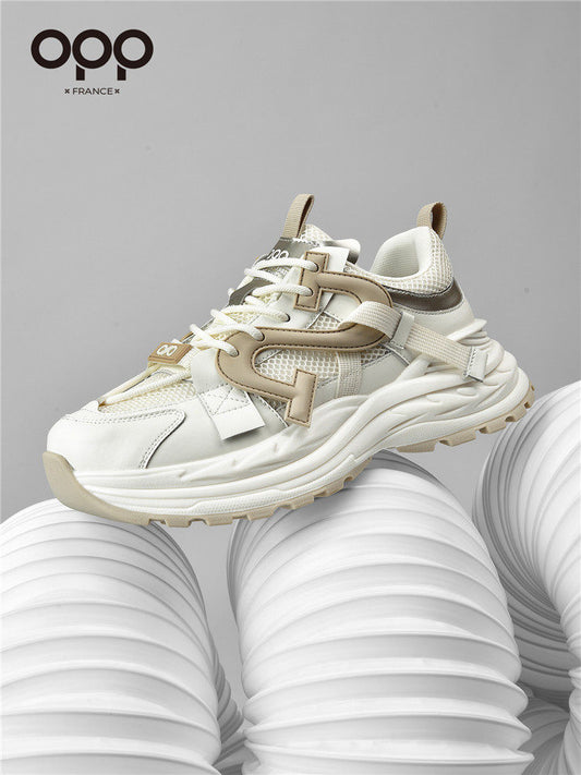 OPP men's shoes spring thick sole heightening, outdoor sports running leisure, versatile niche trendy brand ruffian, handsome daddy shoe men