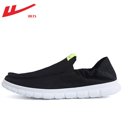 Pull-back work light canvas shoes new one-foot solid color casual shoes breathable and comfortable men's cloth shoes wholesale