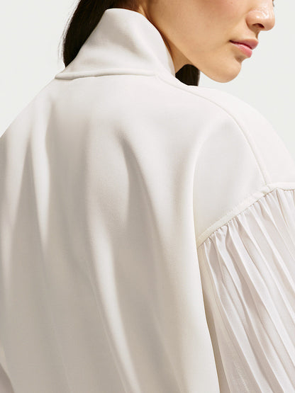 Nike Official Genuine Sportswear Women's Woven Cropped Pleated Sleeve Jacket IQ0437-133